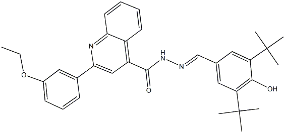 N'-(3,5-ditert-butyl-4-hydroxybenzylidene)-2-(3-ethoxyphenyl)-4-quinolinecarbohydrazide 结构式