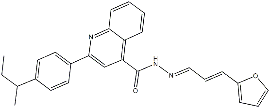 2-(4-sec-butylphenyl)-N'-[3-(2-furyl)-2-propenylidene]-4-quinolinecarbohydrazide 结构式