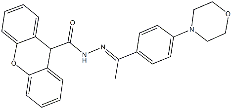 N'-{1-[4-(4-morpholinyl)phenyl]ethylidene}-9H-xanthene-9-carbohydrazide 结构式