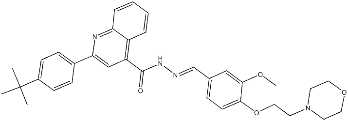 2-(4-tert-butylphenyl)-N'-{3-methoxy-4-[2-(4-morpholinyl)ethoxy]benzylidene}-4-quinolinecarbohydrazide 结构式