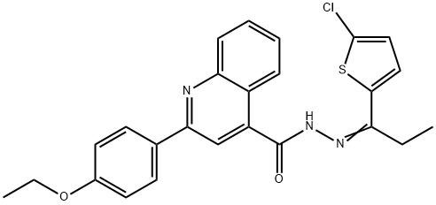 N'-[1-(5-chloro-2-thienyl)propylidene]-2-(4-ethoxyphenyl)-4-quinolinecarbohydrazide 结构式