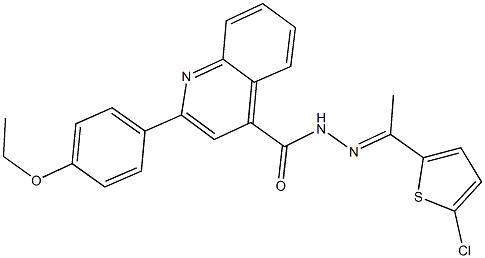 N'-[1-(5-chloro-2-thienyl)ethylidene]-2-(4-ethoxyphenyl)-4-quinolinecarbohydrazide 结构式