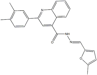 2-(3,4-dimethylphenyl)-N'-[(5-methyl-2-furyl)methylene]-4-quinolinecarbohydrazide 结构式