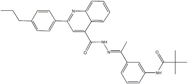 2,2-dimethyl-N-[3-(N-{[2-(4-propylphenyl)-4-quinolinyl]carbonyl}ethanehydrazonoyl)phenyl]propanamide 结构式