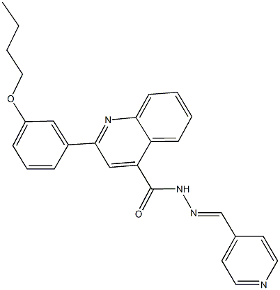 2-(3-butoxyphenyl)-N'-(4-pyridinylmethylene)-4-quinolinecarbohydrazide 结构式