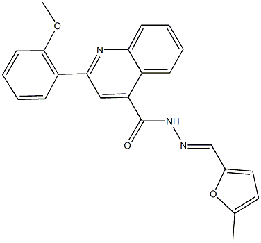 2-(2-methoxyphenyl)-N'-[(5-methyl-2-furyl)methylene]-4-quinolinecarbohydrazide 结构式