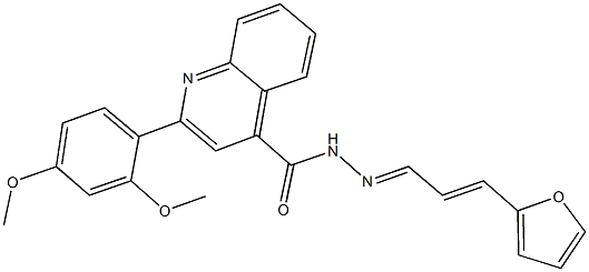 2-(2,4-dimethoxyphenyl)-N'-[3-(2-furyl)-2-propenylidene]-4-quinolinecarbohydrazide 结构式