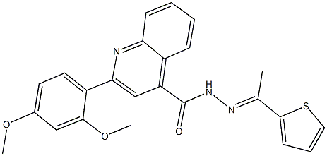 2-(2,4-dimethoxyphenyl)-N'-[1-(2-thienyl)ethylidene]-4-quinolinecarbohydrazide 结构式