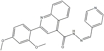 2-(2,4-dimethoxyphenyl)-N'-(4-pyridinylmethylene)-4-quinolinecarbohydrazide 结构式