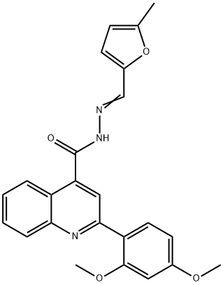 2-(2,4-dimethoxyphenyl)-N'-[(5-methyl-2-furyl)methylene]-4-quinolinecarbohydrazide 结构式