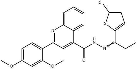 N'-[1-(5-chloro-2-thienyl)propylidene]-2-(2,4-dimethoxyphenyl)-4-quinolinecarbohydrazide 结构式