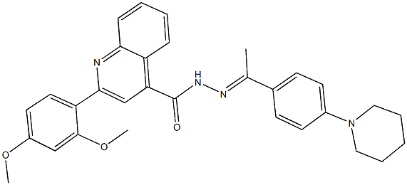 2-(2,4-dimethoxyphenyl)-N'-{1-[4-(1-piperidinyl)phenyl]ethylidene}-4-quinolinecarbohydrazide 结构式