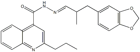 N'-[3-(1,3-benzodioxol-5-yl)-2-methylpropylidene]-2-propyl-4-quinolinecarbohydrazide 结构式