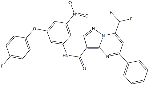 7-(difluoromethyl)-N-{3-(4-fluorophenoxy)-5-nitrophenyl}-5-phenylpyrazolo[1,5-a]pyrimidine-3-carboxamide 结构式