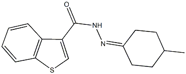 N'-(4-methylcyclohexylidene)-1-benzothiophene-3-carbohydrazide 结构式