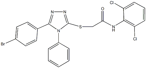 2-{[5-(4-bromophenyl)-4-phenyl-4H-1,2,4-triazol-3-yl]sulfanyl}-N-(2,6-dichlorophenyl)acetamide 结构式