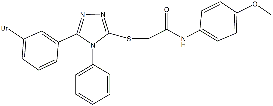 2-{[5-(3-bromophenyl)-4-phenyl-4H-1,2,4-triazol-3-yl]sulfanyl}-N-(4-methoxyphenyl)acetamide 结构式