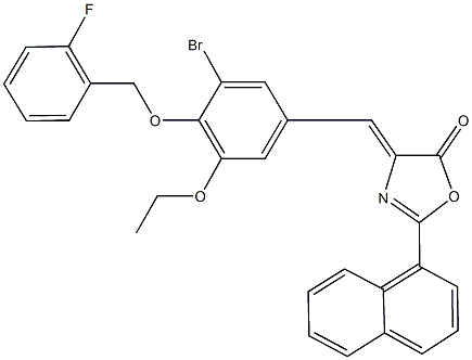 4-{3-bromo-5-ethoxy-4-[(2-fluorobenzyl)oxy]benzylidene}-2-(1-naphthyl)-1,3-oxazol-5(4H)-one 结构式