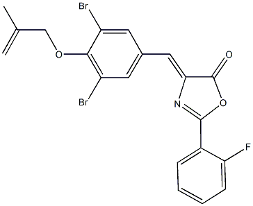 4-{3,5-dibromo-4-[(2-methyl-2-propenyl)oxy]benzylidene}-2-(2-fluorophenyl)-1,3-oxazol-5(4H)-one 结构式