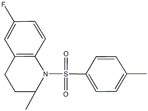 6-fluoro-2-methyl-1-[(4-methylphenyl)sulfonyl]-1,2,3,4-tetrahydroquinoline 结构式