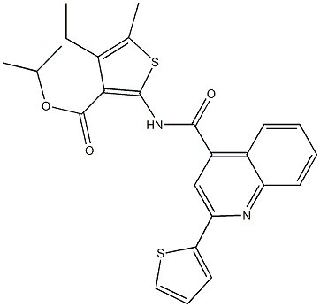 isopropyl 4-ethyl-5-methyl-2-({[2-(2-thienyl)-4-quinolinyl]carbonyl}amino)-3-thiophenecarboxylate 结构式
