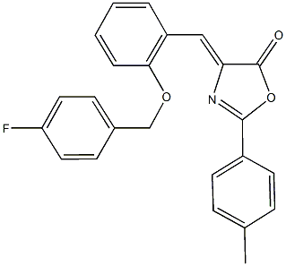 4-{2-[(4-fluorobenzyl)oxy]benzylidene}-2-(4-methylphenyl)-1,3-oxazol-5(4H)-one 结构式