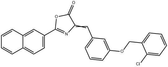 4-{3-[(2-chlorobenzyl)oxy]benzylidene}-2-(2-naphthyl)-1,3-oxazol-5(4H)-one 结构式