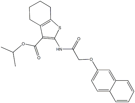 isopropyl 2-{[(2-naphthyloxy)acetyl]amino}-4,5,6,7-tetrahydro-1-benzothiophene-3-carboxylate 结构式