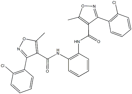 3-(2-chlorophenyl)-N-[2-({[3-(2-chlorophenyl)-5-methyl-4-isoxazolyl]carbonyl}amino)phenyl]-5-methyl-4-isoxazolecarboxamide 结构式