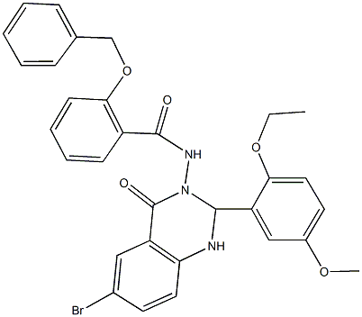 2-(benzyloxy)-N-(6-bromo-2-(2-ethoxy-5-methoxyphenyl)-4-oxo-1,4-dihydro-3(2H)-quinazolinyl)benzamide 结构式