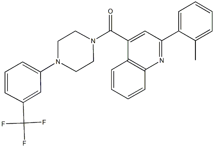 2-(2-methylphenyl)-4-({4-[3-(trifluoromethyl)phenyl]-1-piperazinyl}carbonyl)quinoline 结构式
