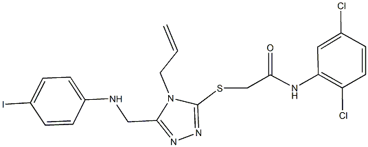 2-({4-allyl-5-[(4-iodoanilino)methyl]-4H-1,2,4-triazol-3-yl}sulfanyl)-N-(2,5-dichlorophenyl)acetamide 结构式