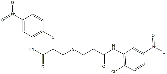 3-[(3-{2-chloro-5-nitroanilino}-3-oxopropyl)sulfanyl]-N-{2-chloro-5-nitrophenyl}propanamide 结构式