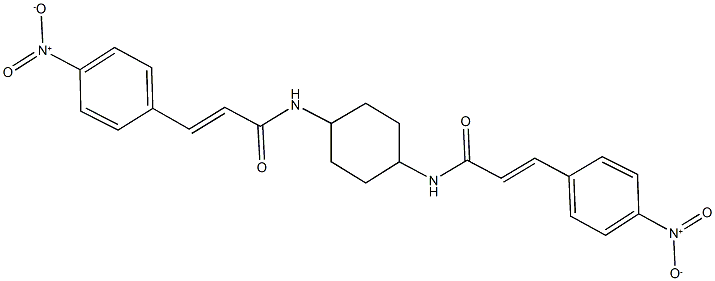 3-{4-nitrophenyl}-N-{4-[(3-{4-nitrophenyl}acryloyl)amino]cyclohexyl}acrylamide 结构式