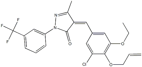 4-[4-(allyloxy)-3-chloro-5-ethoxybenzylidene]-5-methyl-2-[3-(trifluoromethyl)phenyl]-2,4-dihydro-3H-pyrazol-3-one 结构式