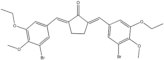 2,5-bis(3-bromo-5-ethoxy-4-methoxybenzylidene)cyclopentanone 结构式