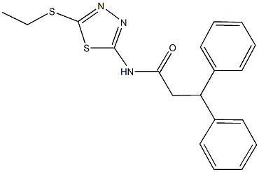 N-[5-(ethylsulfanyl)-1,3,4-thiadiazol-2-yl]-3,3-diphenylpropanamide 结构式