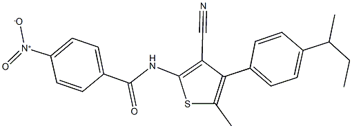 N-[4-(4-sec-butylphenyl)-3-cyano-5-methyl-2-thienyl]-4-nitrobenzamide 结构式