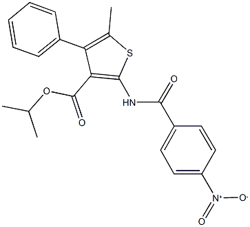 isopropyl 2-({4-nitrobenzoyl}amino)-5-methyl-4-phenyl-3-thiophenecarboxylate 结构式