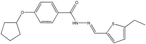 4-(cyclopentyloxy)-N'-[(5-ethyl-2-thienyl)methylene]benzohydrazide 结构式