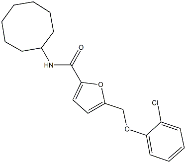 5-[(2-chlorophenoxy)methyl]-N-cyclooctyl-2-furamide 结构式