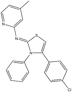 N-(4-(4-chlorophenyl)-3-phenyl-1,3-thiazol-2(3H)-ylidene)-N-(4-methyl-2-pyridinyl)amine 结构式