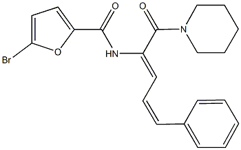 5-bromo-N-[4-phenyl-1-(1-piperidinylcarbonyl)-1,3-butadienyl]-2-furamide 结构式