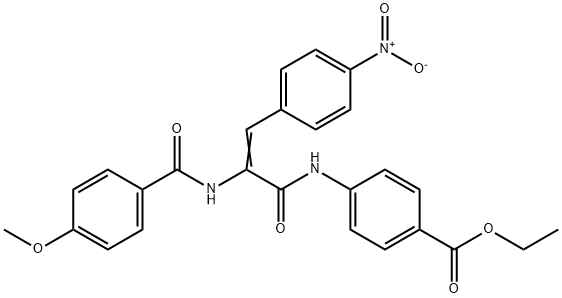 ethyl 4-({3-{4-nitrophenyl}-2-[(4-methoxybenzoyl)amino]acryloyl}amino)benzoate 结构式