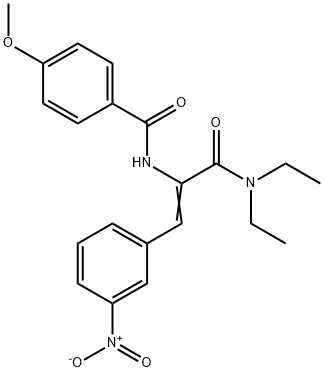 N-(1-[(diethylamino)carbonyl]-2-{3-nitrophenyl}vinyl)-4-methoxybenzamide 结构式