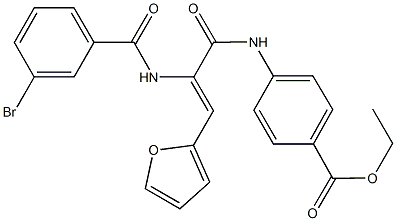 ethyl 4-{[2-[(3-bromobenzoyl)amino]-3-(2-furyl)acryloyl]amino}benzoate 结构式