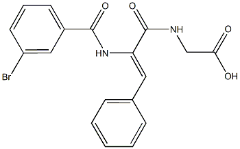 ({2-[(3-bromobenzoyl)amino]-3-phenylacryloyl}amino)acetic acid 结构式