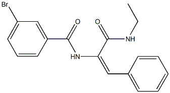 3-bromo-N-{1-[(ethylamino)carbonyl]-2-phenylvinyl}benzamide 结构式