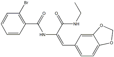 N-{2-(1,3-benzodioxol-5-yl)-1-[(ethylamino)carbonyl]vinyl}-2-bromobenzamide 结构式