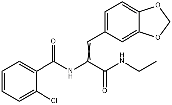 N-{2-(1,3-benzodioxol-5-yl)-1-[(ethylamino)carbonyl]vinyl}-2-chlorobenzamide 结构式